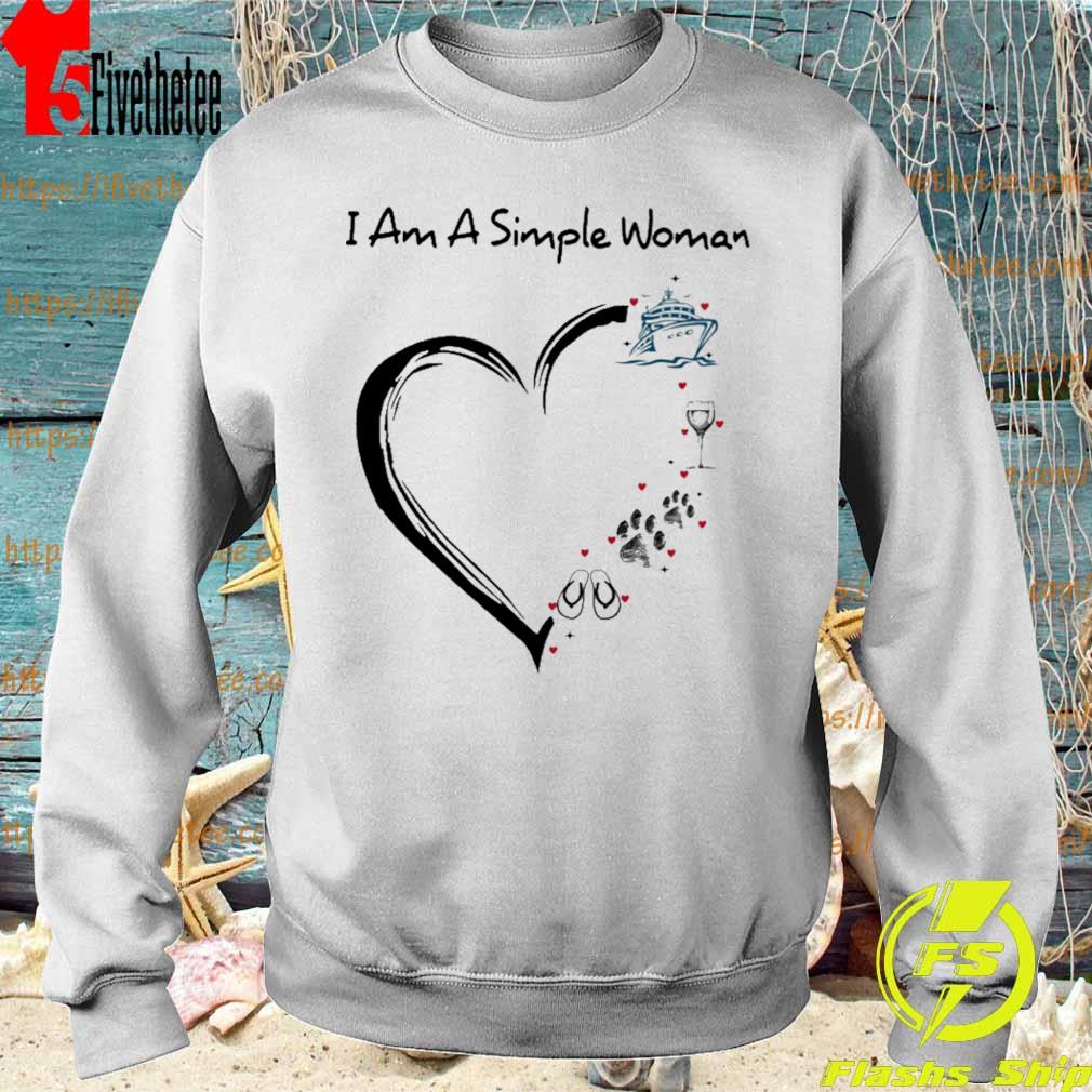 Cruising Simple Woman Heart I Am A Simple Woman Flip Flops Paw Wine And Cruising Shirt