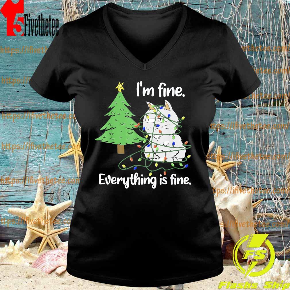 I'm Fine Everything Is Fine Christmas Sweatshirt Tangled Christmas lights Sweatshirt