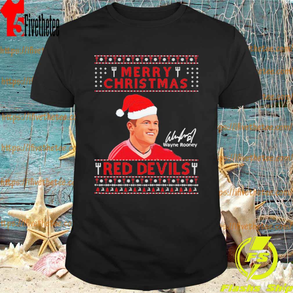 Wayne Rooney Manchester United Merry Christmas Red Devil shirt