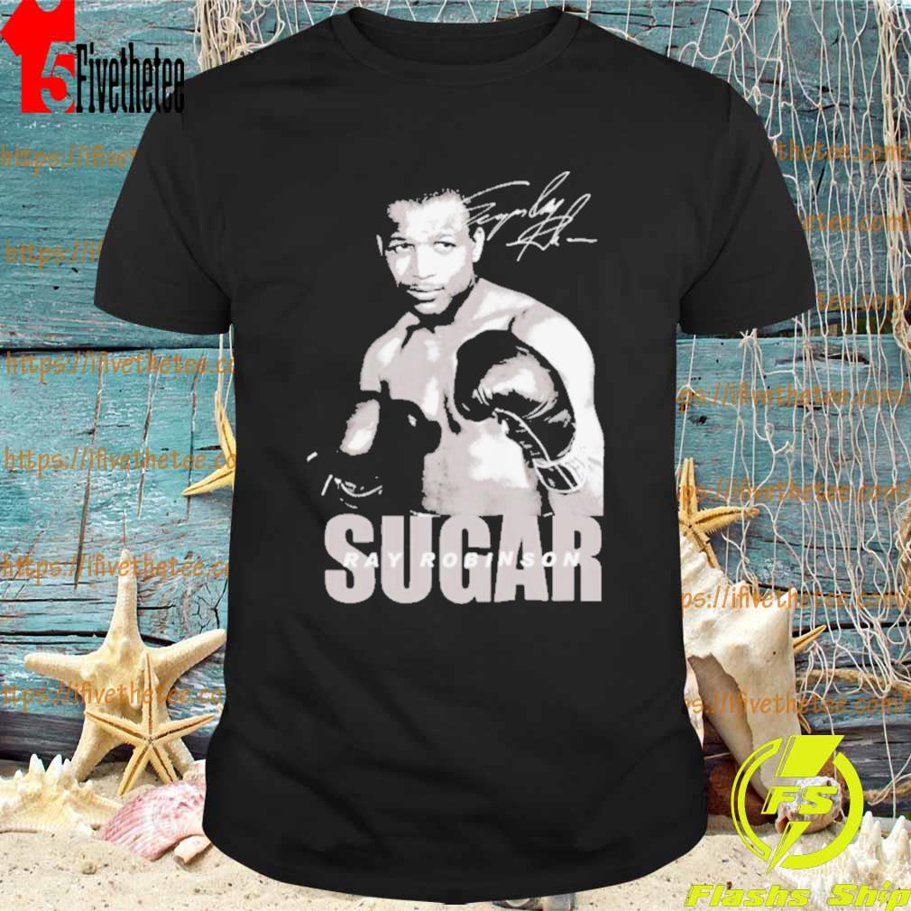 White Signature Boxing Sugar Ray Robinson shirt