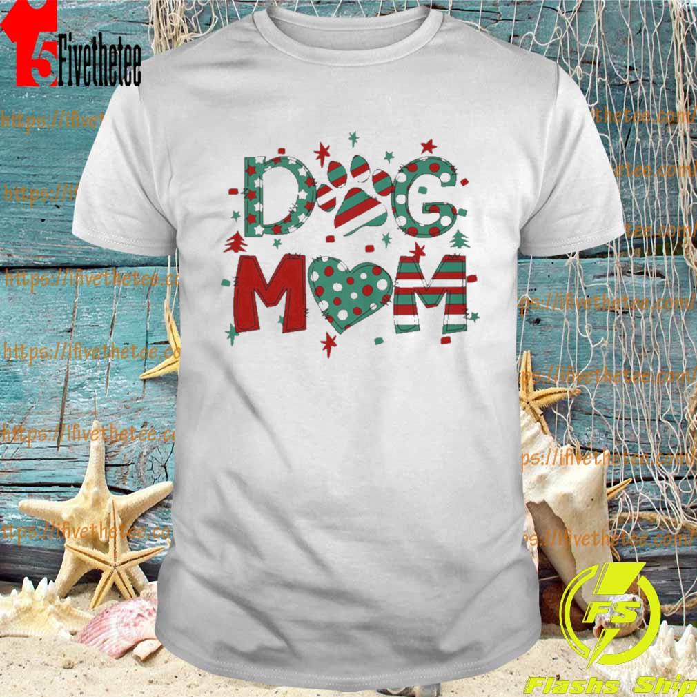 Dog Mom Heart Merry Christmas Shirt