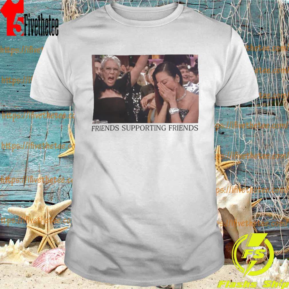 Jamie Lee Curtis Wearing Friends Supporting Friends Michelle Yeoh Shirt